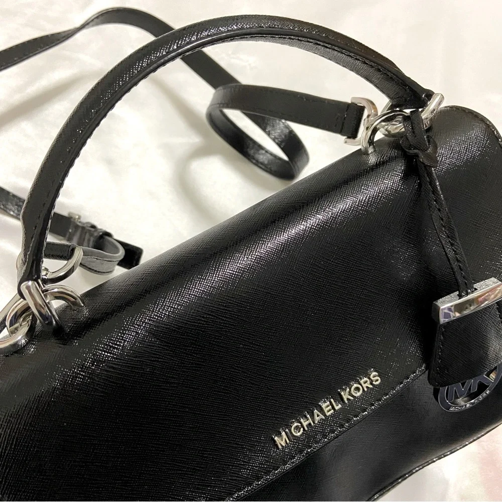 MICHAEL Michael Kors Satchel Top Handle Leather Crossbody Bag Small